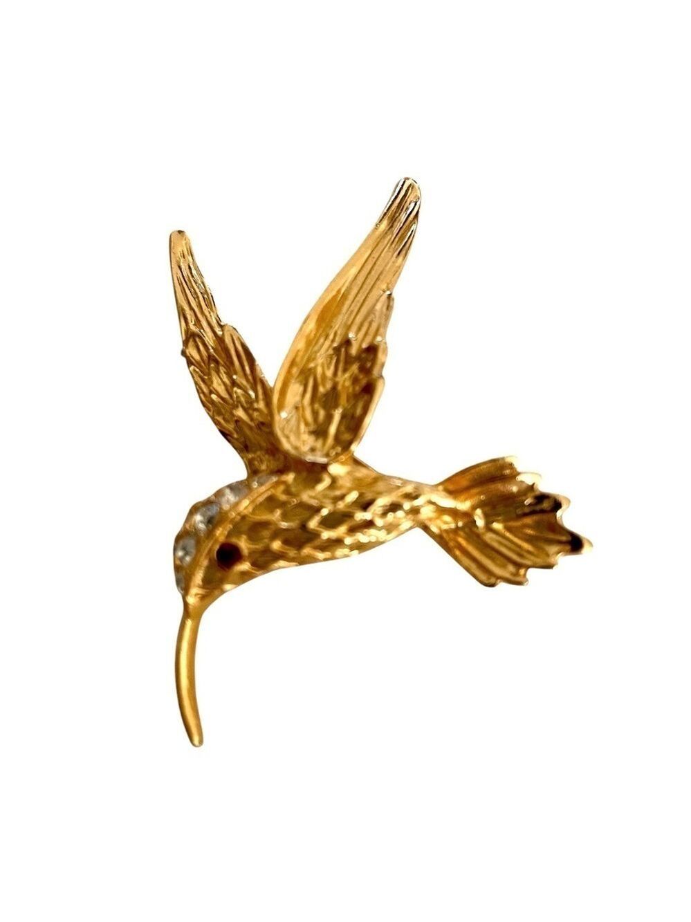 Brooch, Vintage (60’s) Hummingbird, DM LIND Signed, 14k Gold Electroplat…